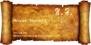 Novák Harald névjegykártya